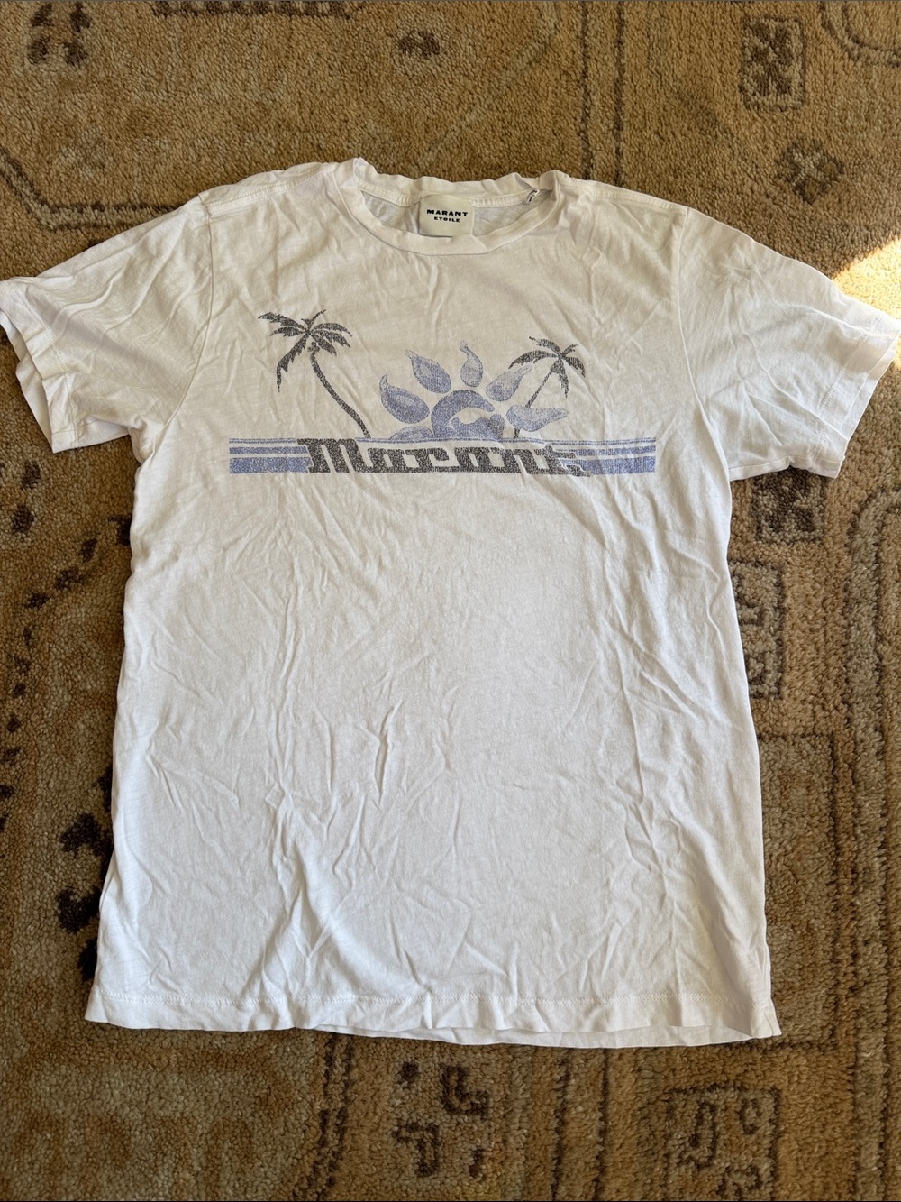 Isabel Marant White Tee with Palm & Sun Graphic